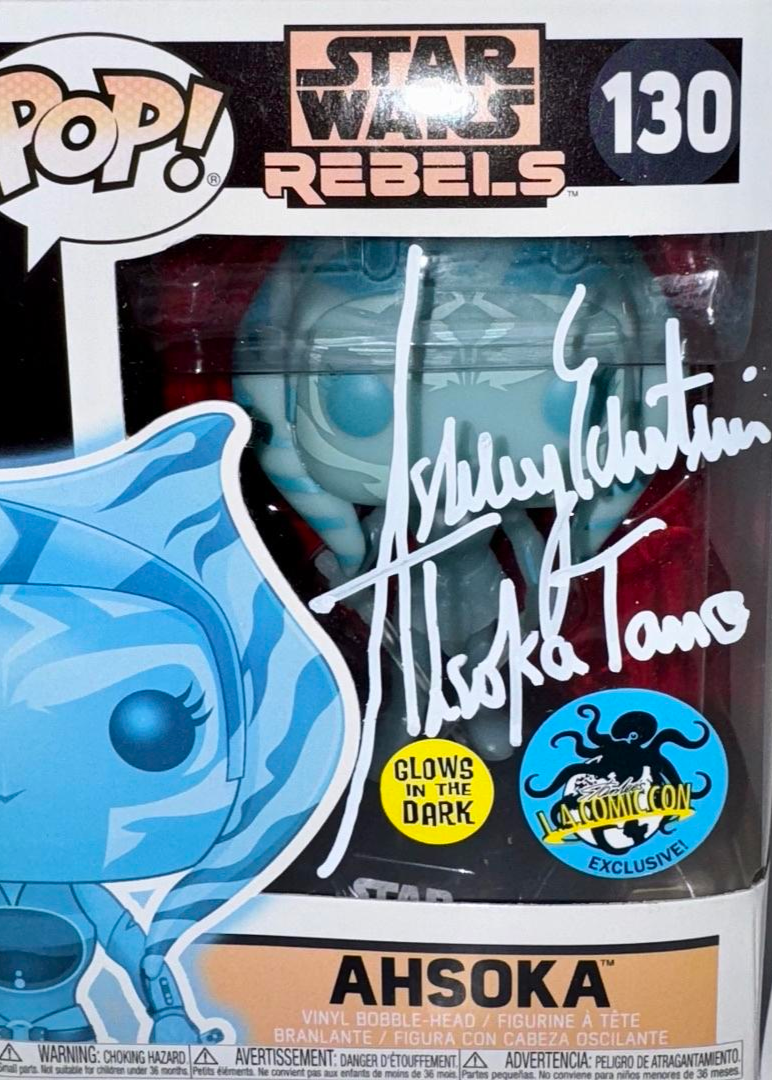 Ashley Eckstein Exclusive Signed Funko Pop #130 "Ahsoka" (Star Wars) w/Inscription - Official Pix #01